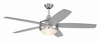 Craftmade - PHZ52BNK5-BNGW - 52" Ceiling Fan - Phaze II 5- Blade - Brushed Polished Nickel