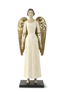 Design Shop Cream Angel with Gold Tin Wings, 31"H
