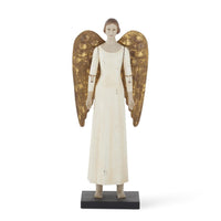 Design Shop 19.25 Inch Cream Angel w/Gold Tin Wings
