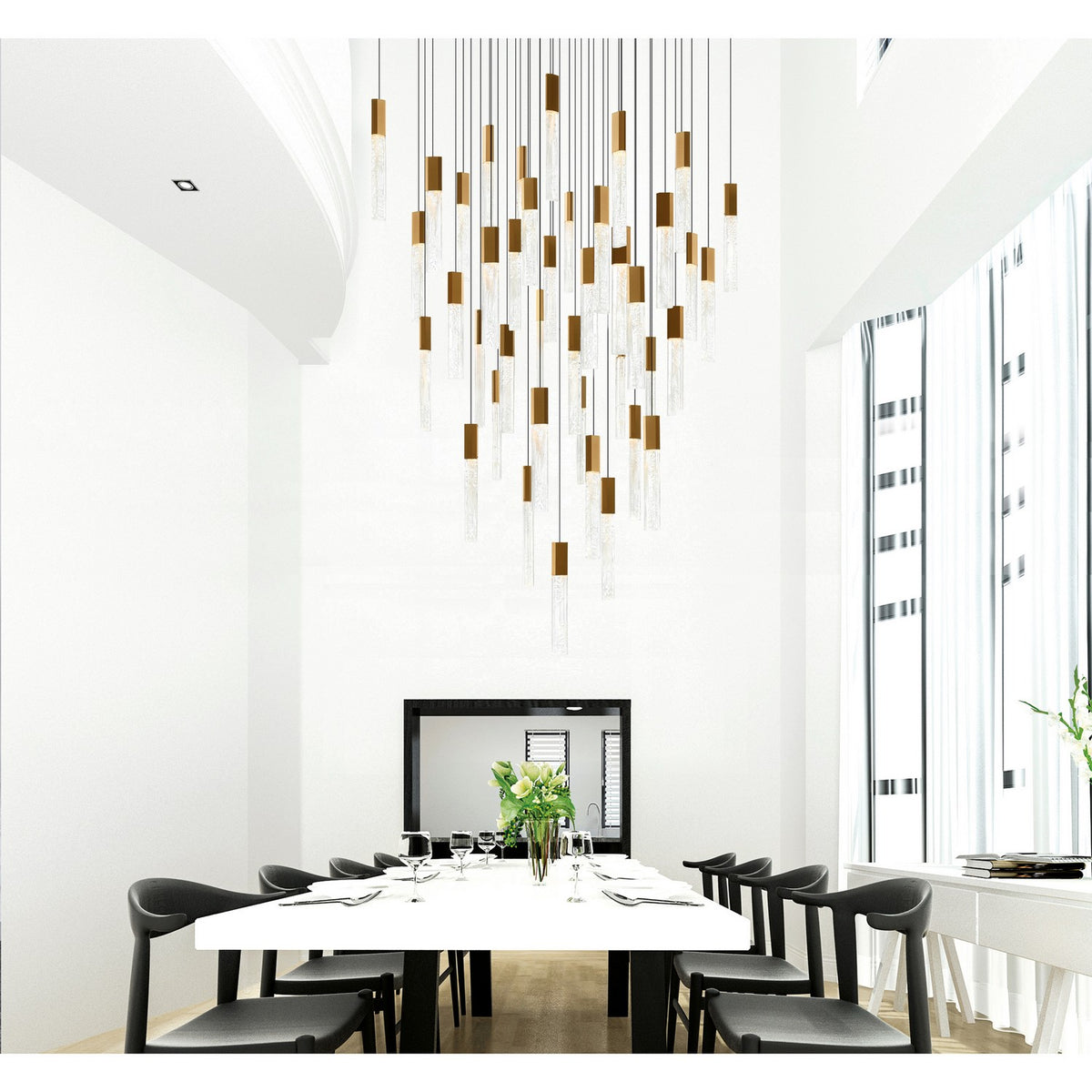 CWI Lighting - 1589P36-41-624 - LED Chandelier - Greta - Brass