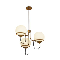 Alora - CH458323AGOP - Three Light Chandelier - Alba - Aged Gold/Opal Glass