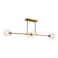 Alora - LP549448AGCL - Four Light Linear Pendant - Cassia - Aged Gold/Clear Glass