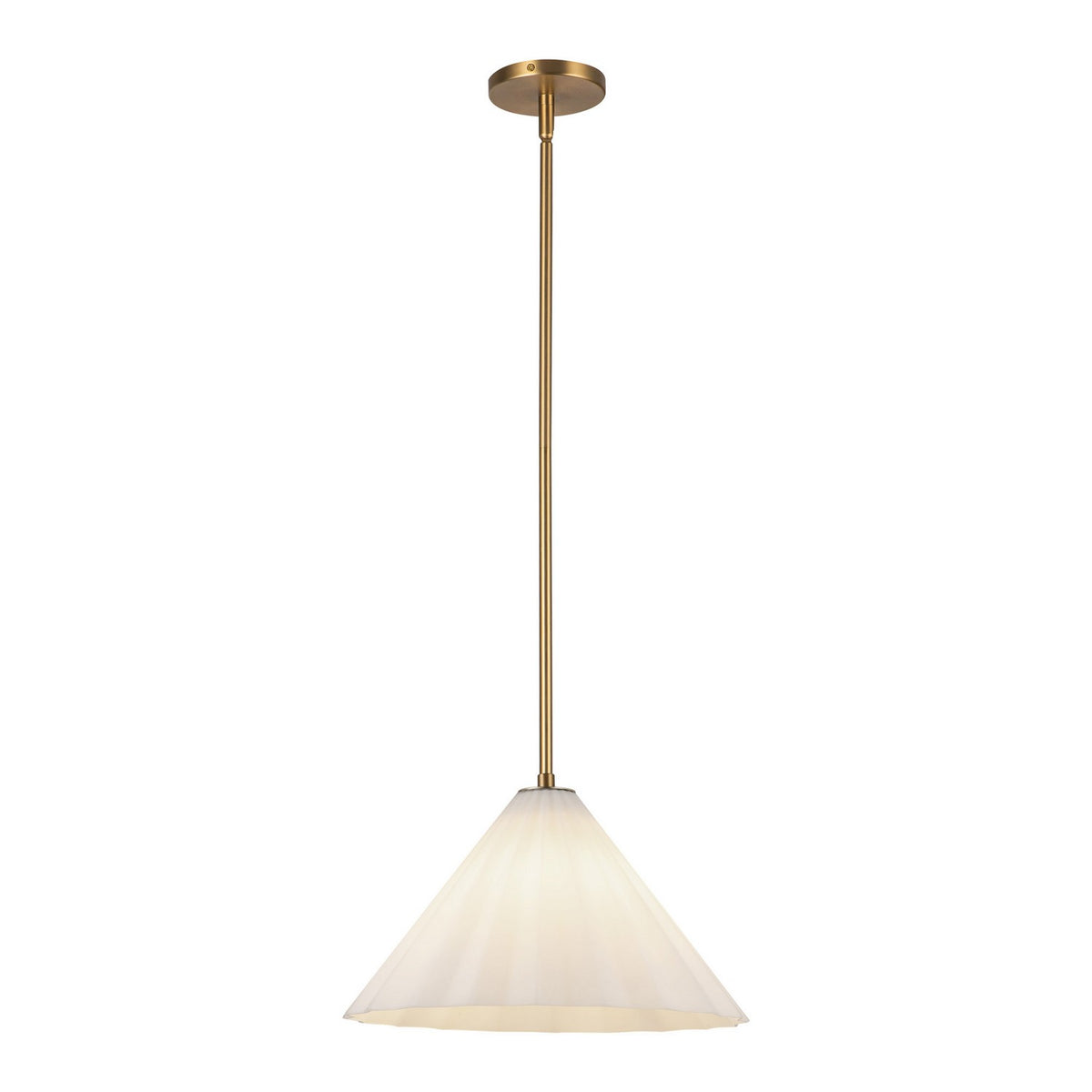 Alora - PD451814AGOP - One Light Pendant - Serena - Aged Gold/Opal Glass