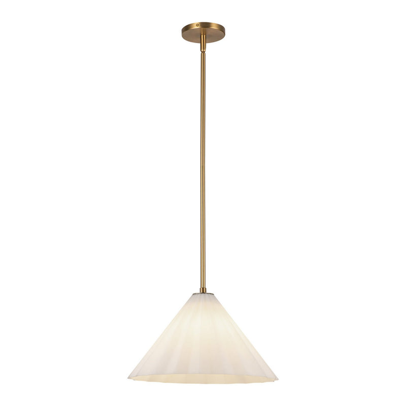 Alora - PD451814AGOP - One Light Pendant - Serena - Aged Gold/Opal Glass