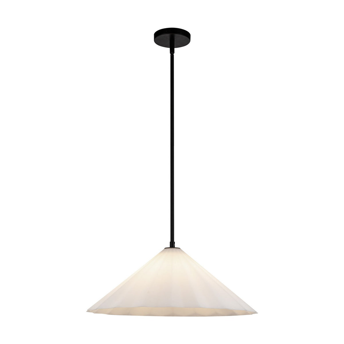 Alora - PD451820MBOP - One Light Pendant - Serena - Matte Black/Opal Glass