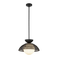 Alora - PD490114MBOP - One Light Pendant - Perth - Matte Black/Opal Glass