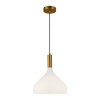 Alora - PD532312AGOP - One Light Pendant - Belleview - Aged Gold/Opal Glass