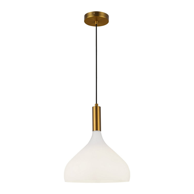 Alora - PD532312AGOP - One Light Pendant - Belleview - Aged Gold/Opal Glass
