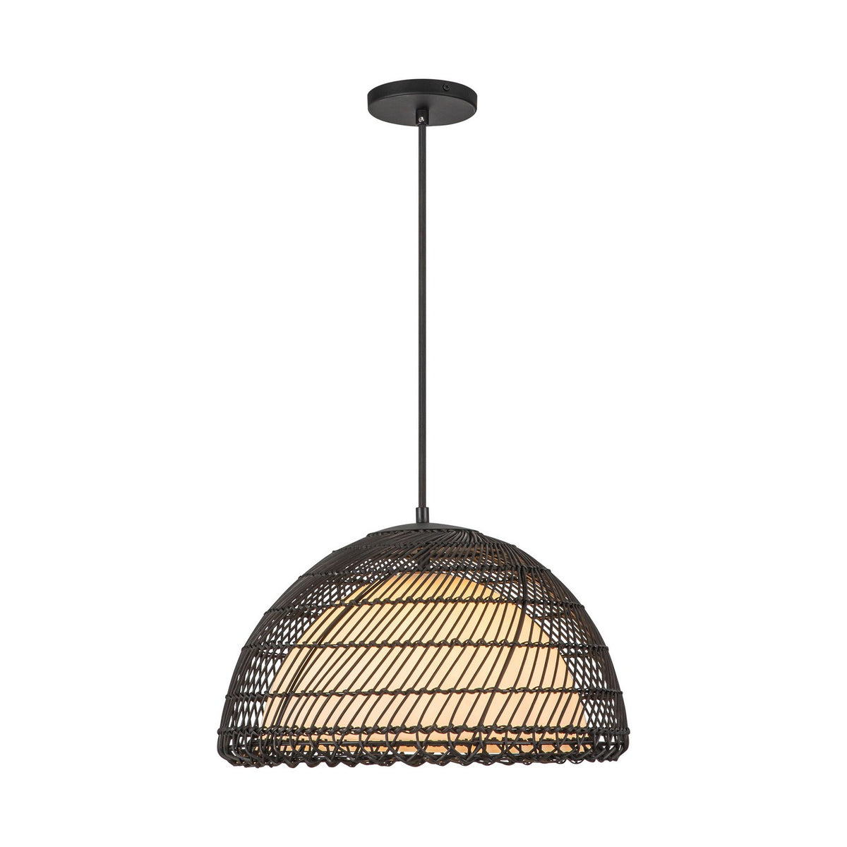 Alora - PD631416MBOP - One Light Pendant - Bondi - Matte Black/Opal