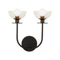 Alora - WV515212MBCL - Two Light Wall Vanity - Sylvia - Matte Black/Clear Glass