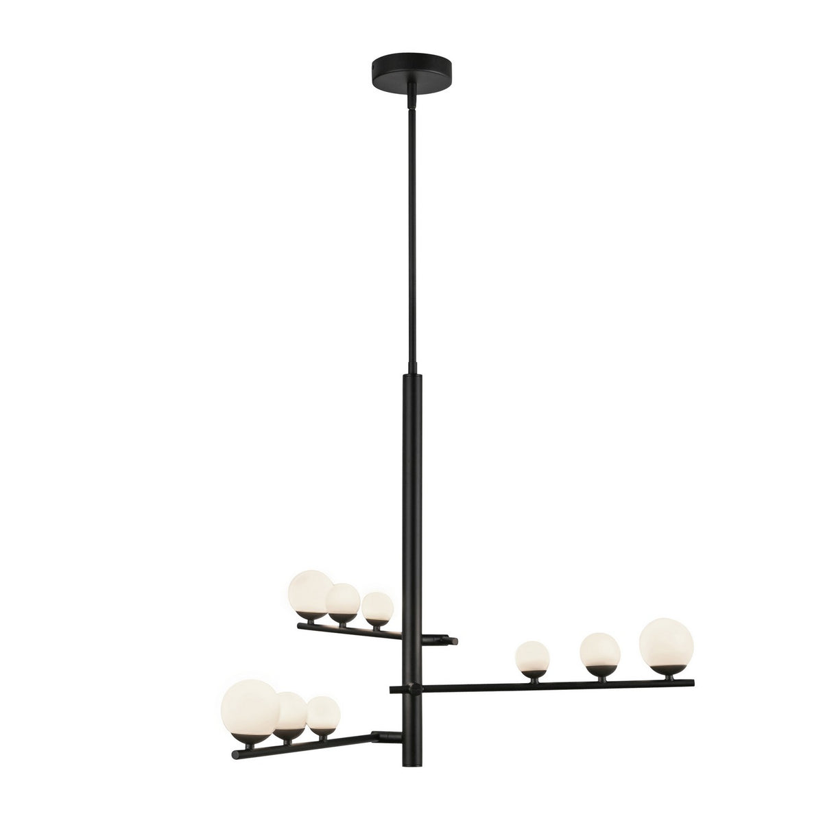 Kuzco Lighting - CH55524-BK/OP - LED Chandelier - Cypress - Black/Opal Glass