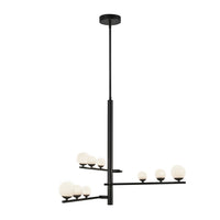 Kuzco Lighting - CH55524-BK/OP - LED Chandelier - Cypress - Black/Opal Glass