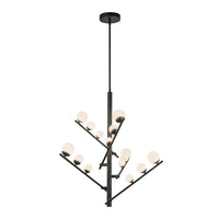 Kuzco Lighting - CH55530-BK/OP - LED Chandelier - Cypress - Black/Opal Glass