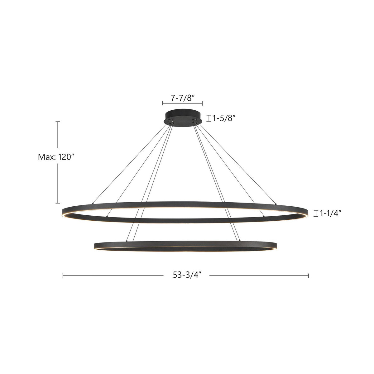 Kuzco Lighting - CH79253-BK - LED Chandelier - Ovale - Black