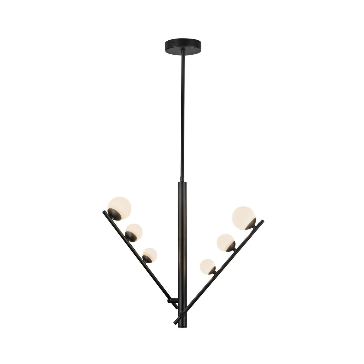 Kuzco Lighting - PD55520-BK/OP - LED Pendant - Cypress - Black/Opal Glass