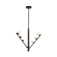 Kuzco Lighting - PD55520-BK/OP - LED Pendant - Cypress - Black/Opal Glass