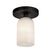 Kuzco Lighting - SF57704-BK/GO - One Light Semi-Flush Mount - Nola - Black/Glossy Opal Glass