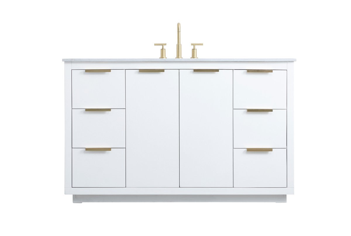 Elegant Lighting - VF19454WH - SIngle Bathroom Vanity - Blake - White ...