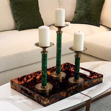 Port 68 Jade Garden Green Candlesticks (set/3)