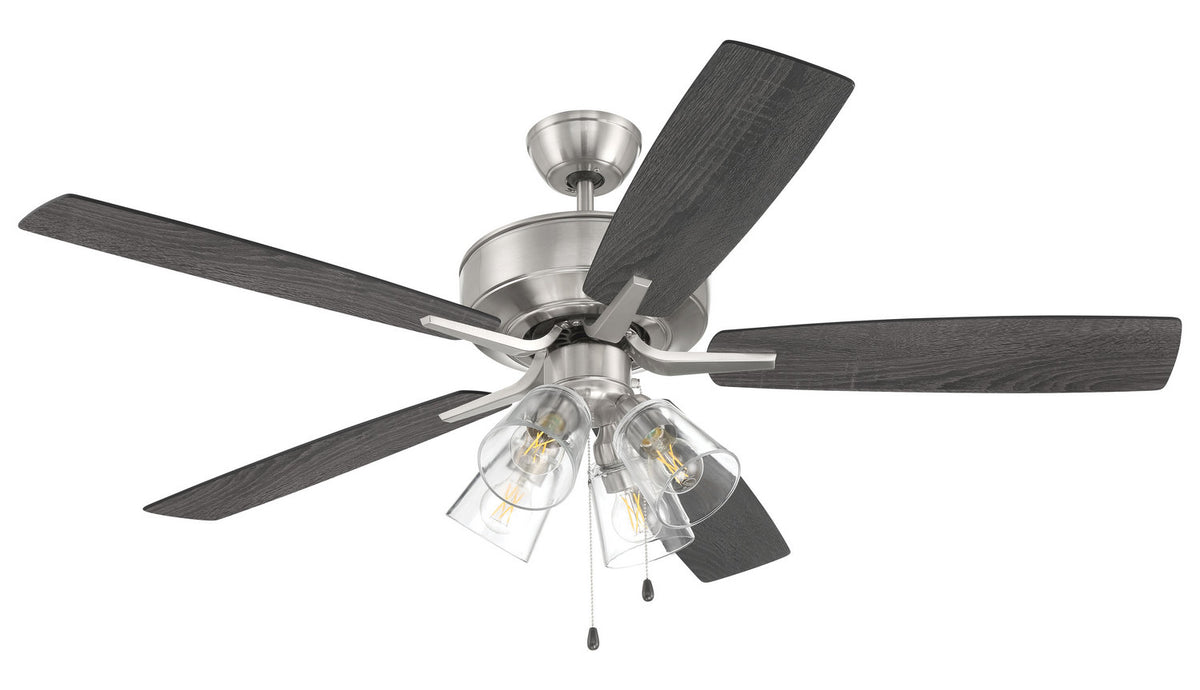 Craftmade - P104BNK5-52FBGW - 52" Ceiling Fan - Pro Plus 104 - Brushed Polished Nickel