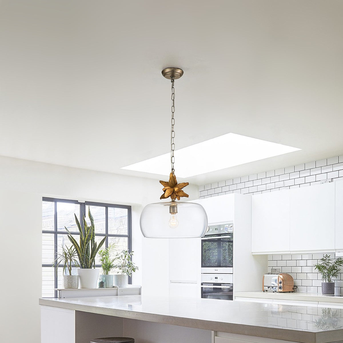 Lucas + McKearn - PD1005G-1 - One Light Pendant - Toissant - Gold Leaf/Silver Leaf