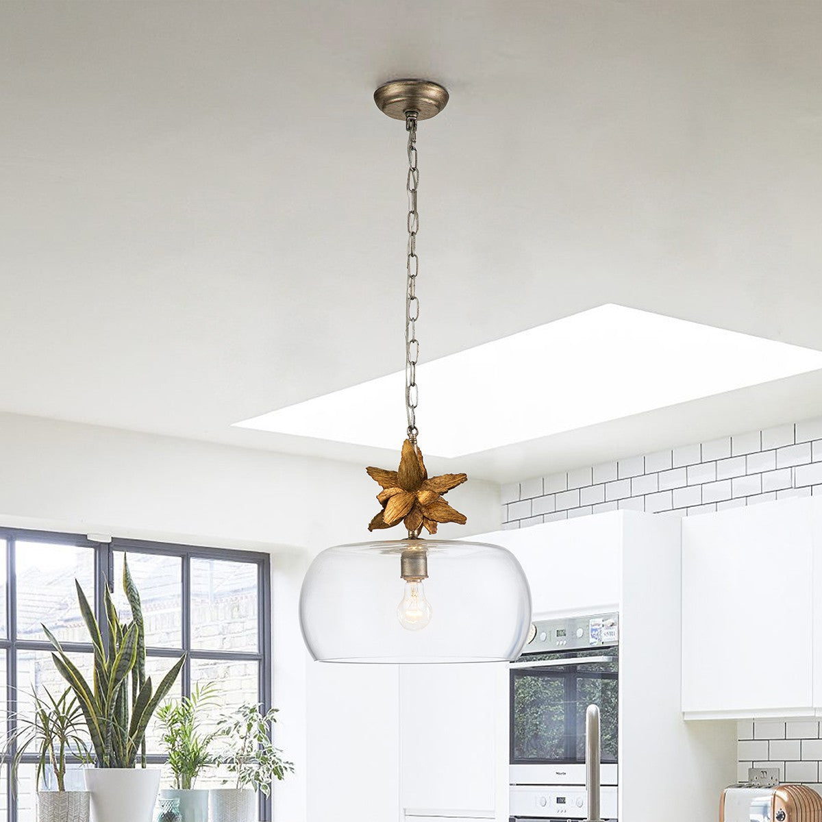 Lucas + McKearn - PD1005G-1 - One Light Pendant - Toissant - Gold Leaf/Silver Leaf