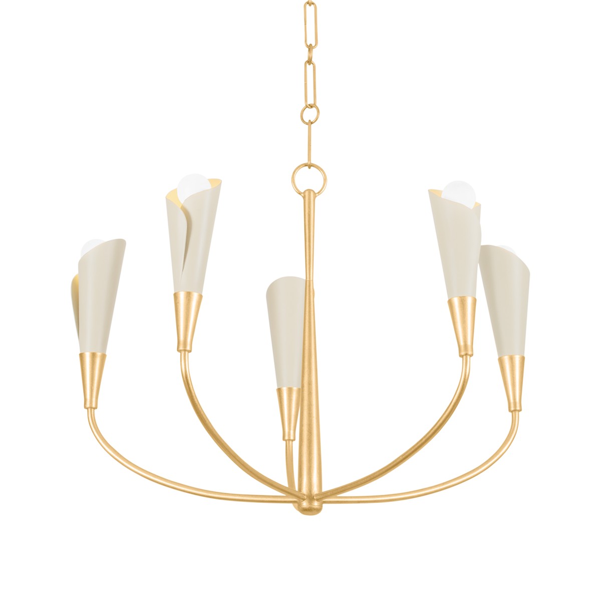 Hudson Valley - 3155-VGL/SSD - Five Light Chandelier - Montrose - Vintage Gold Leaf