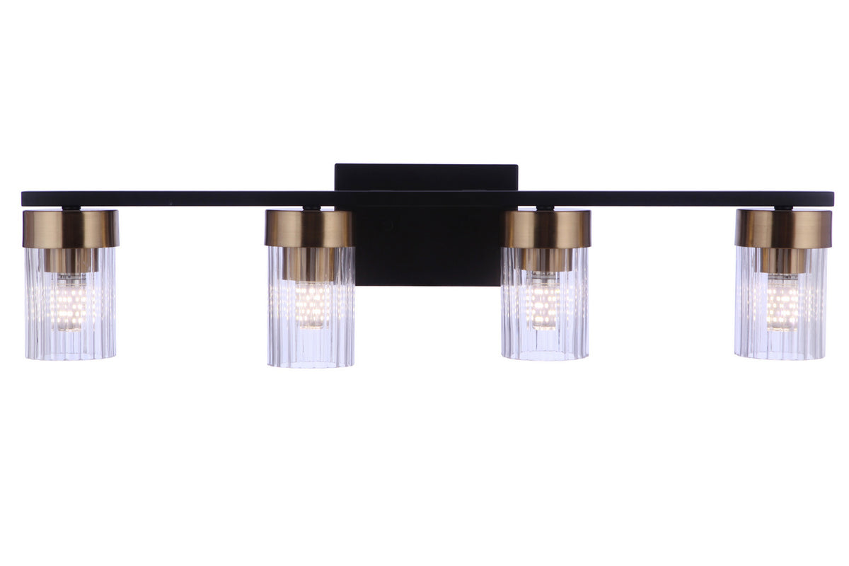 Craftmade - 11827FBSB4 - Four Light Vanity - Bond Street - Flat Black/Satin Brass