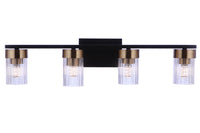 Craftmade - 11827FBSB4 - Four Light Vanity - Bond Street - Flat Black/Satin Brass