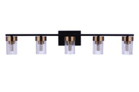 Craftmade - 11835FBSB5 - Five Light Vanity - Bond Street - Flat Black/Satin Brass