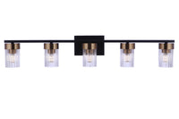 Craftmade - 11835FBSB5 - Five Light Vanity - Bond Street - Flat Black/Satin Brass