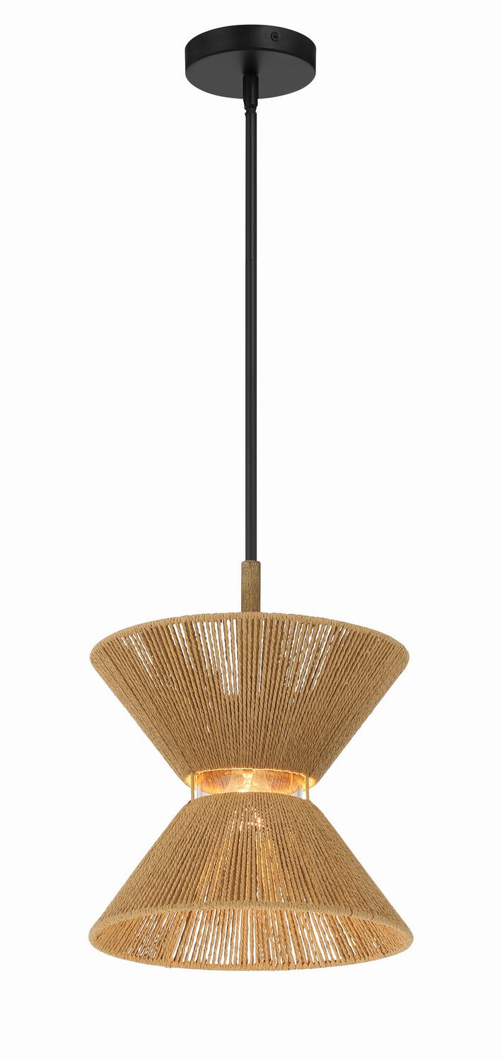 Craftmade - 58591-FBWAL - One Light Pendant - Serena - Flat Black/Walnut
