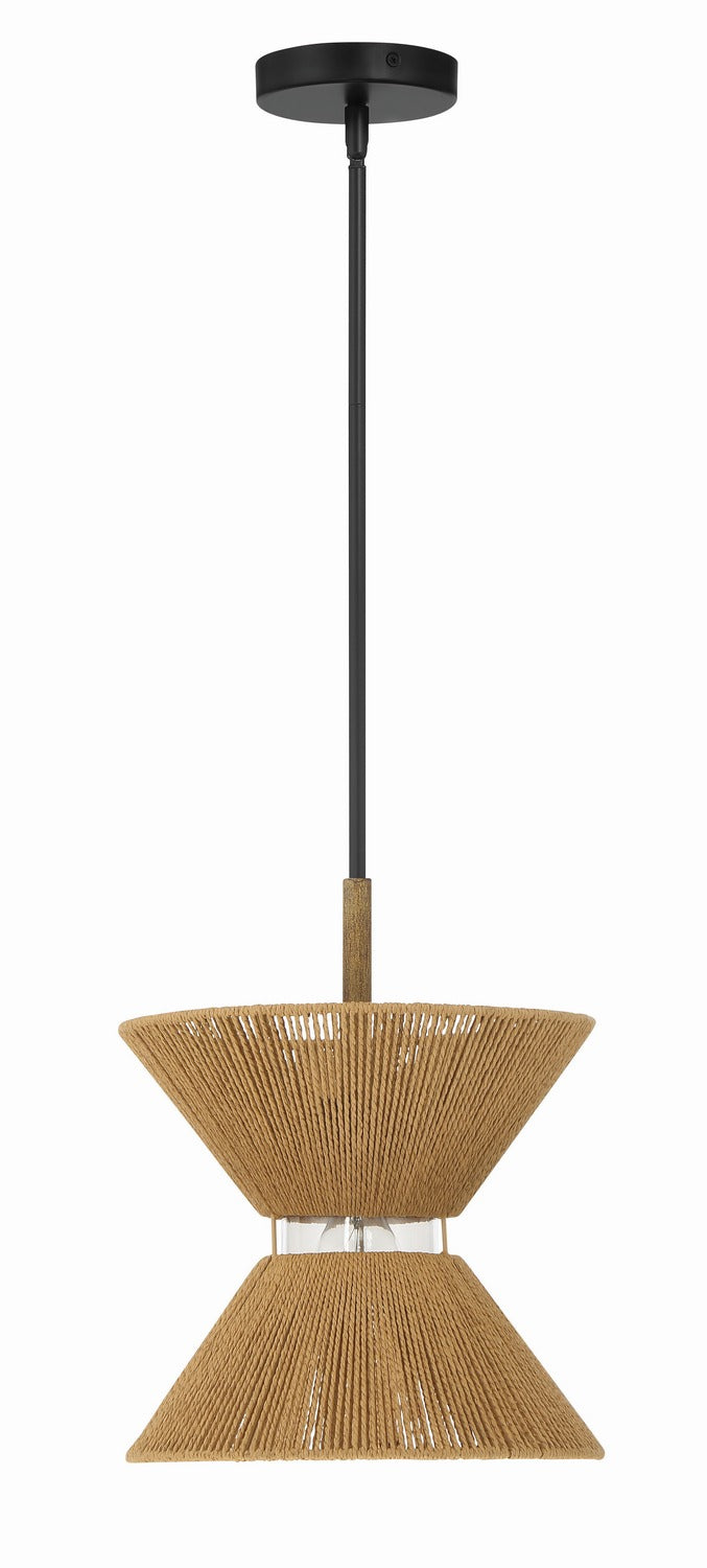 Craftmade - 58591-FBWAL - One Light Pendant - Serena - Flat Black/Walnut