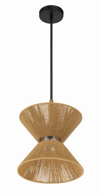 Craftmade - 58591-FBWAL - One Light Pendant - Serena - Flat Black/Walnut