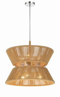 Craftmade - 58596-CHWAL - Six Light Pendant - Serena - Chrome/Walnut