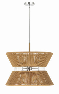 Craftmade - 58596-CHWAL - Six Light Pendant - Serena - Chrome/Walnut