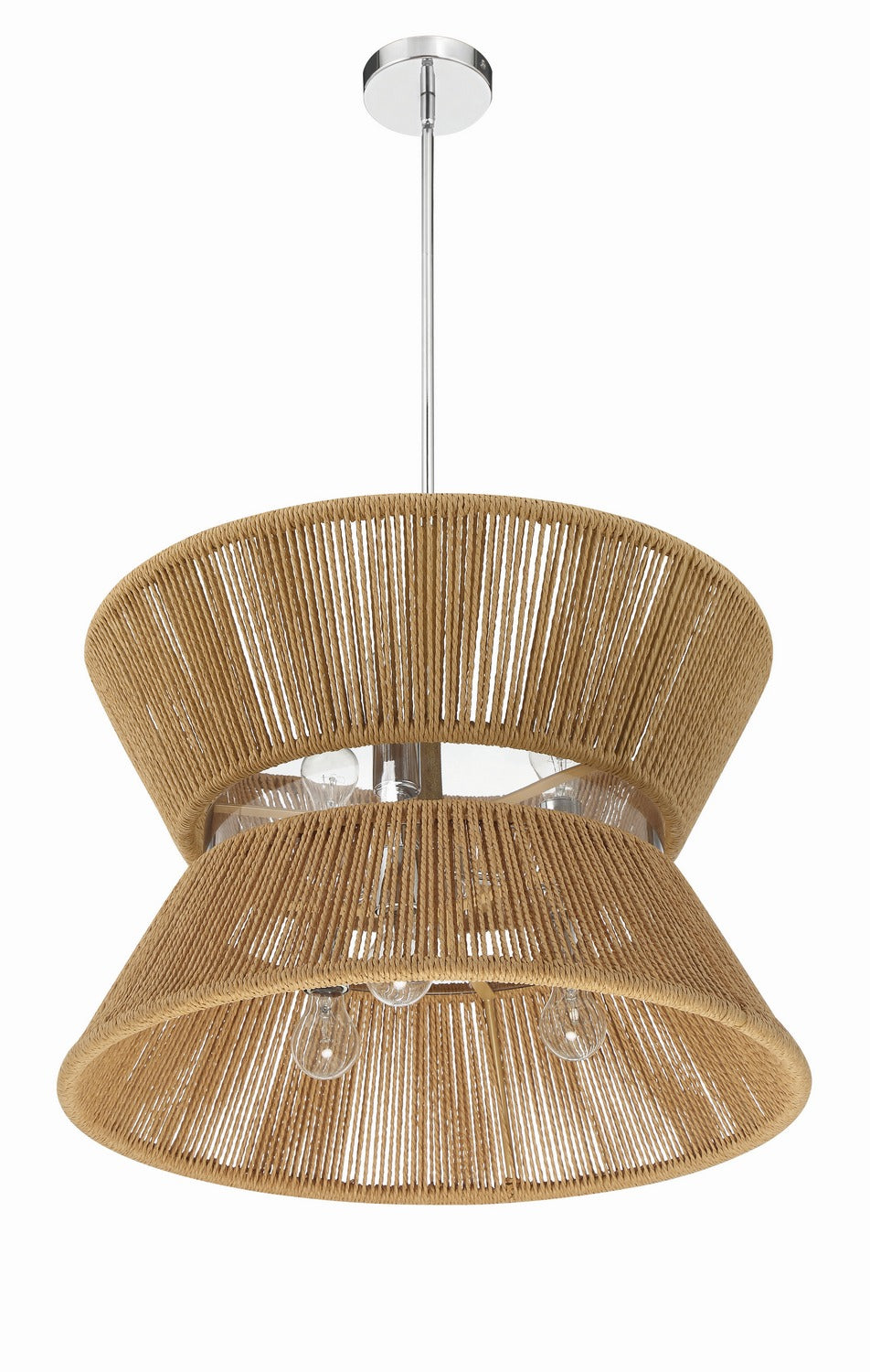Craftmade - 58596-CHWAL - Six Light Pendant - Serena - Chrome/Walnut