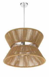 Craftmade - 58596-CHWAL - Six Light Pendant - Serena - Chrome/Walnut