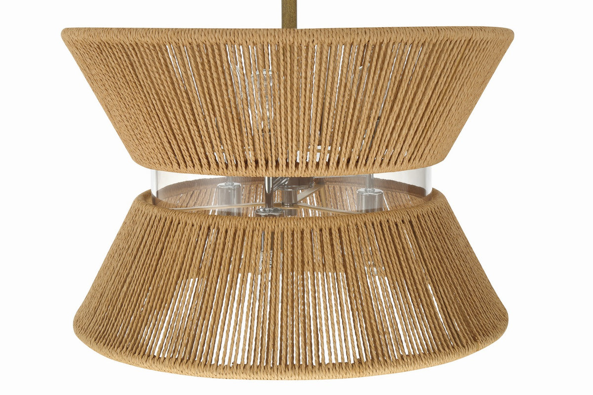 Craftmade - 58596-CHWAL - Six Light Pendant - Serena - Chrome/Walnut
