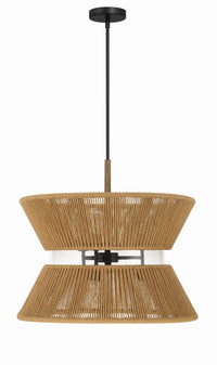 Craftmade - 58596-FBWAL - Six Light Pendant - Serena - Flat Black/Walnut