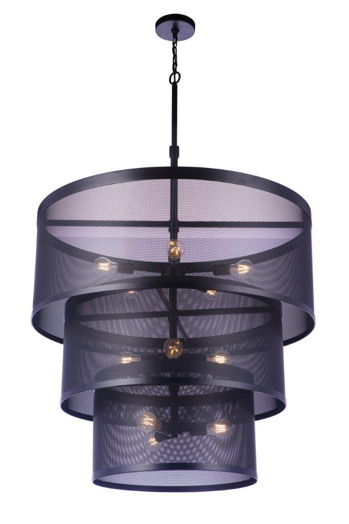 Craftmade - 58992-FB - 12 Light Pendant - Mesh - Flat Black