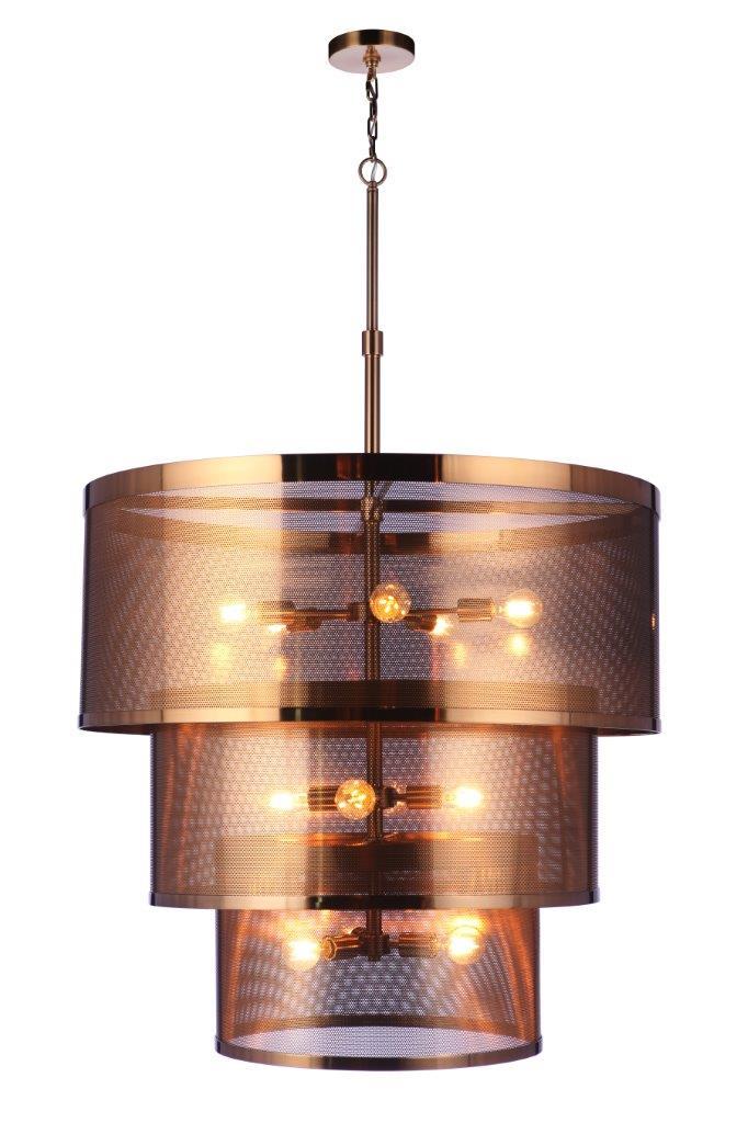 Craftmade - 58992-SB - 12 Light Pendant - Mesh - Satin Brass