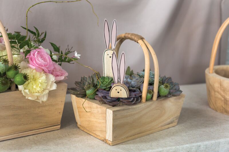 Design Shop Natural Trixie Bunny, 1.5" X 7.25", Set of 4.