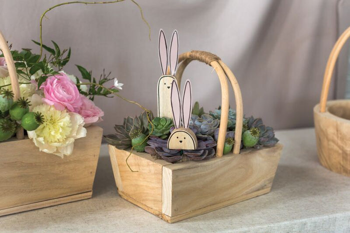 Design Shop Natural Trixie Bunny, 1.5" X 7.25", Set of 4.