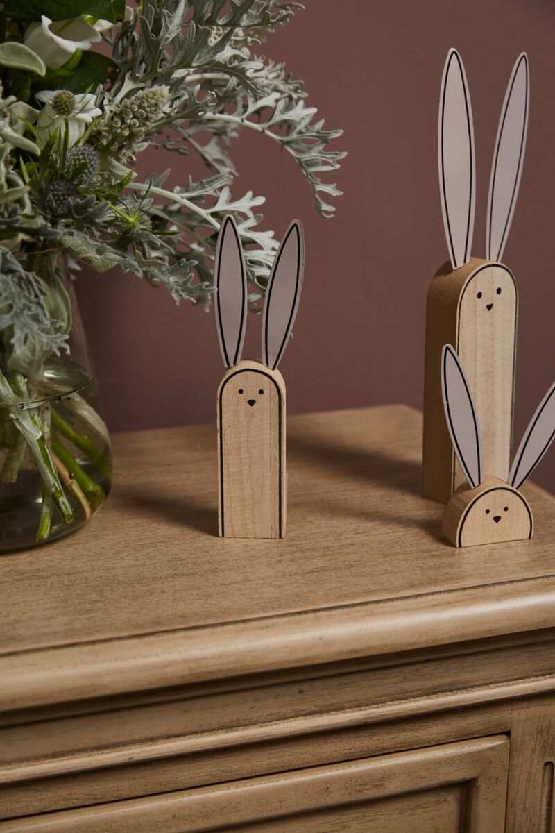 Design Shop Natural Trixie Bunny, 1.5" X 7.25", Set of 4.
