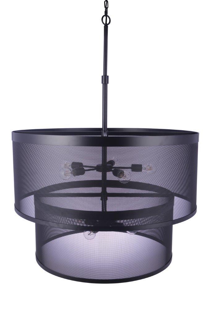 Craftmade - 58999-FB - Nine Light Pendant - Mesh - Flat Black