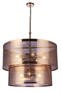 Craftmade - 58999-SB - Nine Light Pendant - Mesh - Satin Brass