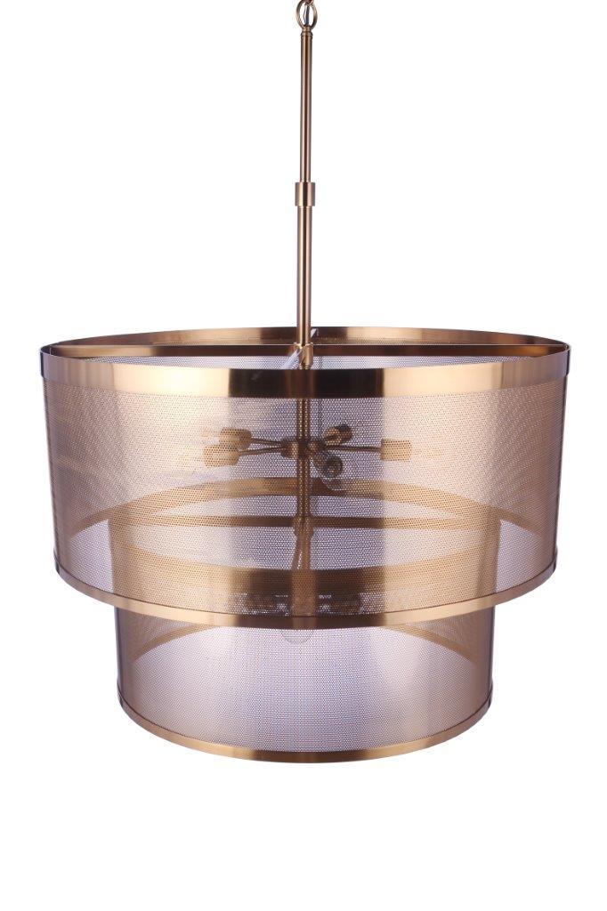 Craftmade - 58999-SB - Nine Light Pendant - Mesh - Satin Brass
