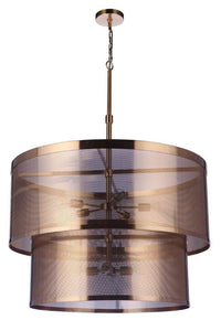 Craftmade - 58999-SB - Nine Light Pendant - Mesh - Satin Brass