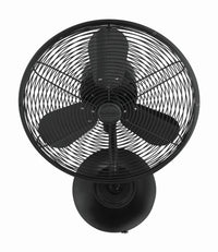 Craftmade - BW116FB3-HW - 14" Wall Fan - Bellows I Hard-wired Indoor/Outdoor - Flat Black